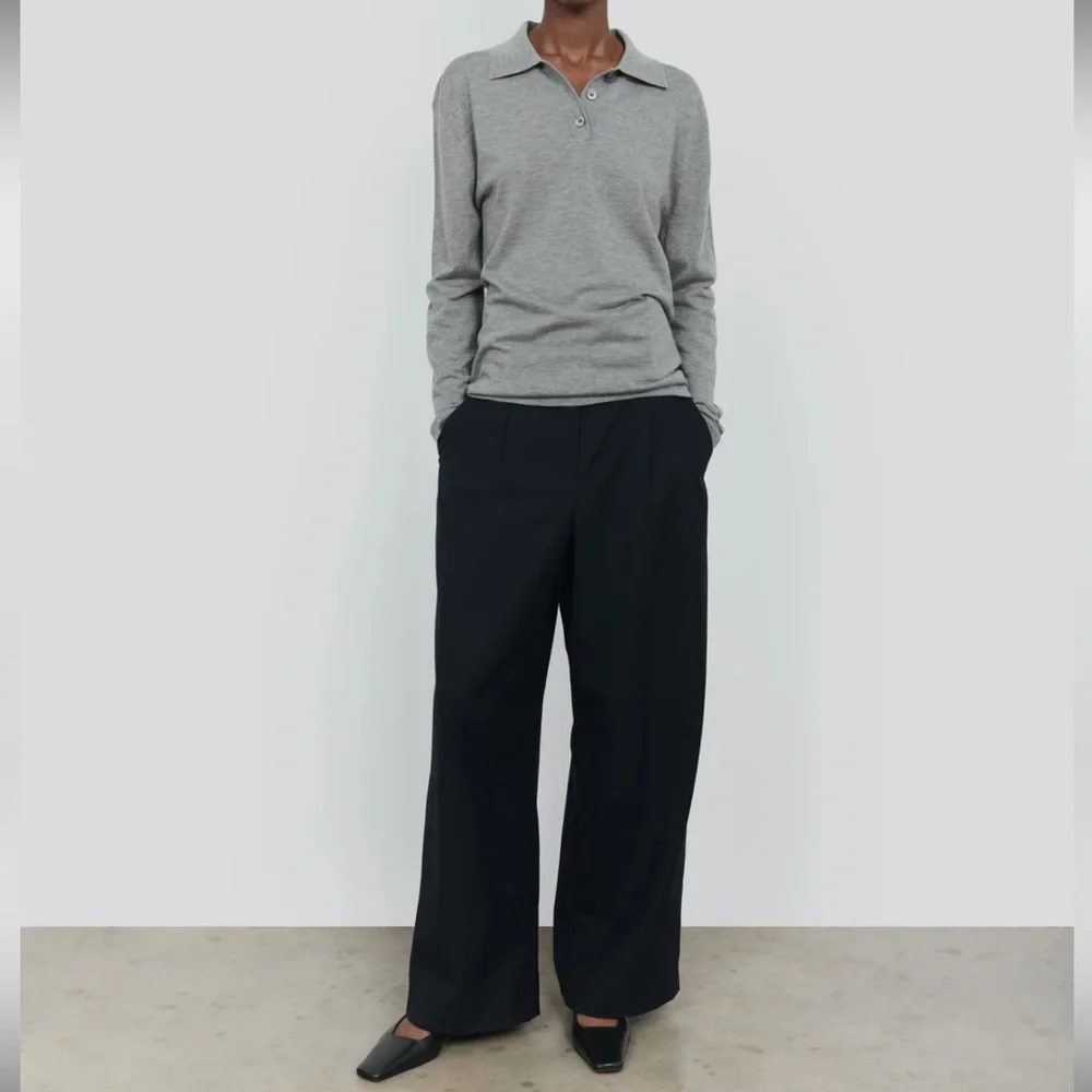 440ME Grey Essential Cashmere Silk Polo — Large $200USD - Picture 7 of 7